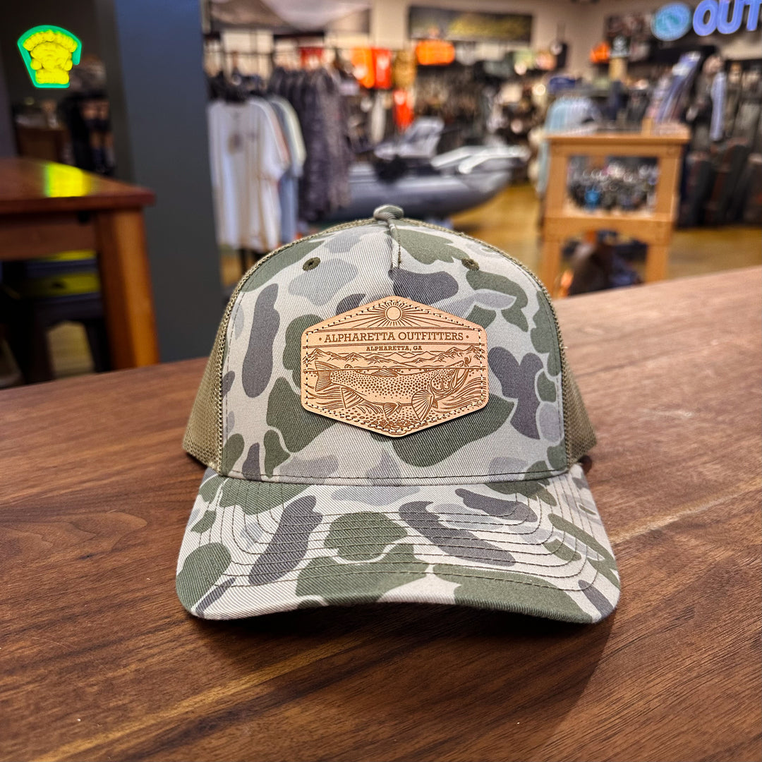 AO Casey Underwood Range Riser Hat - Richardson 112PFP Marsh Duck Camo/Loden Hat