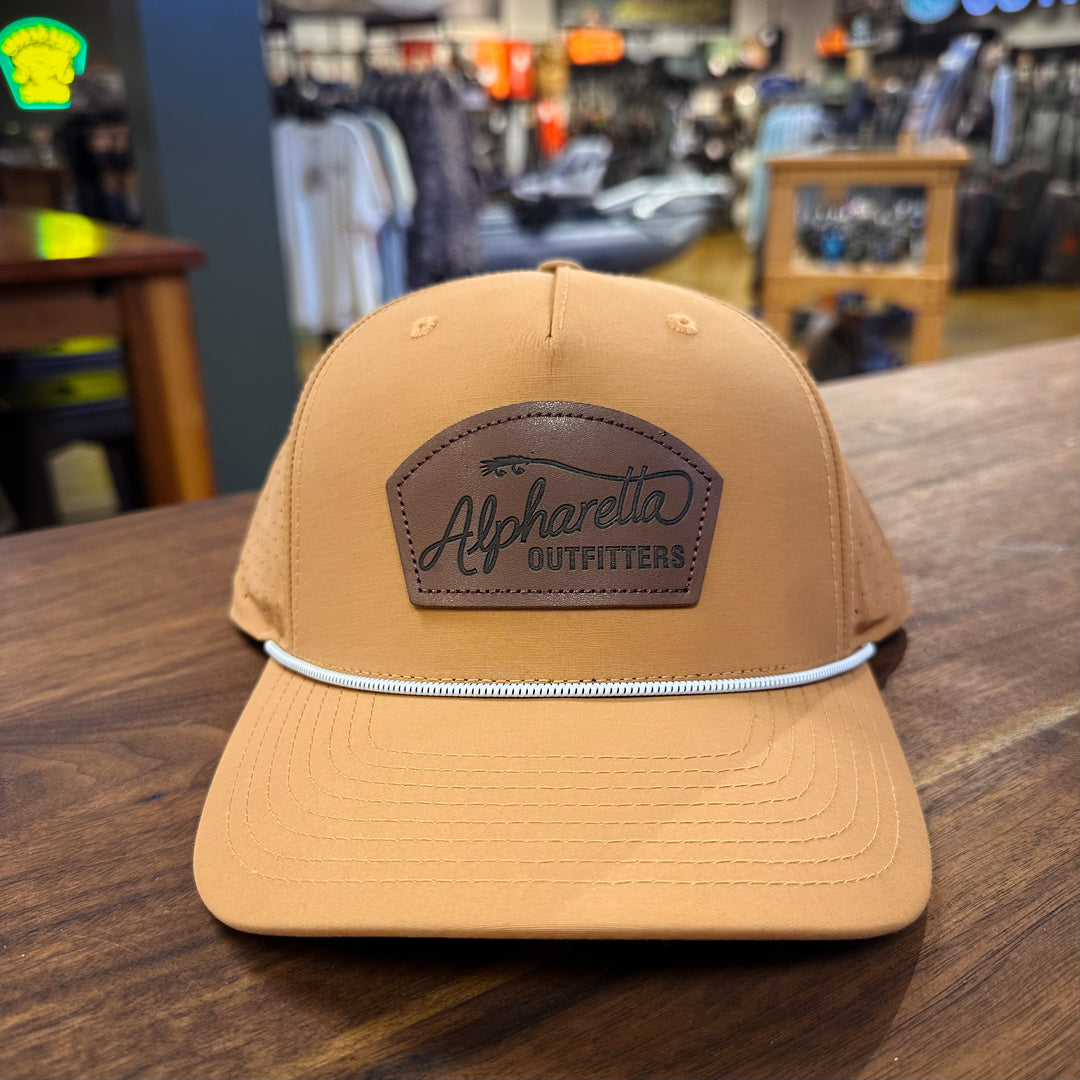 AO Leather Script Hat - Richardson 335 Solid Clay/White-Black Rope