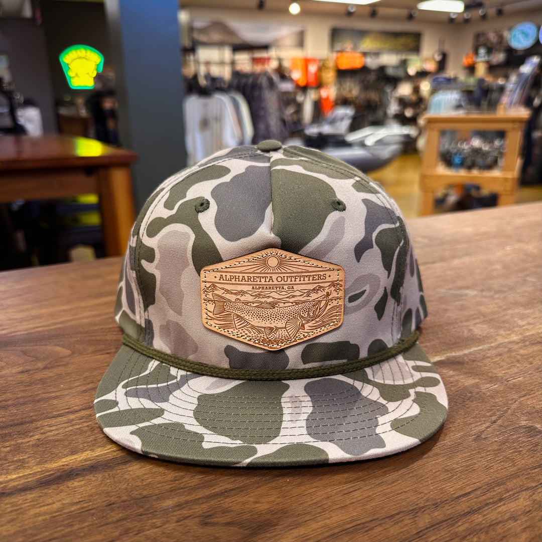 AO Casey Underwood Range Riser Hat - Richardson 256P Marsh Duck Camo/Army Olive Rope