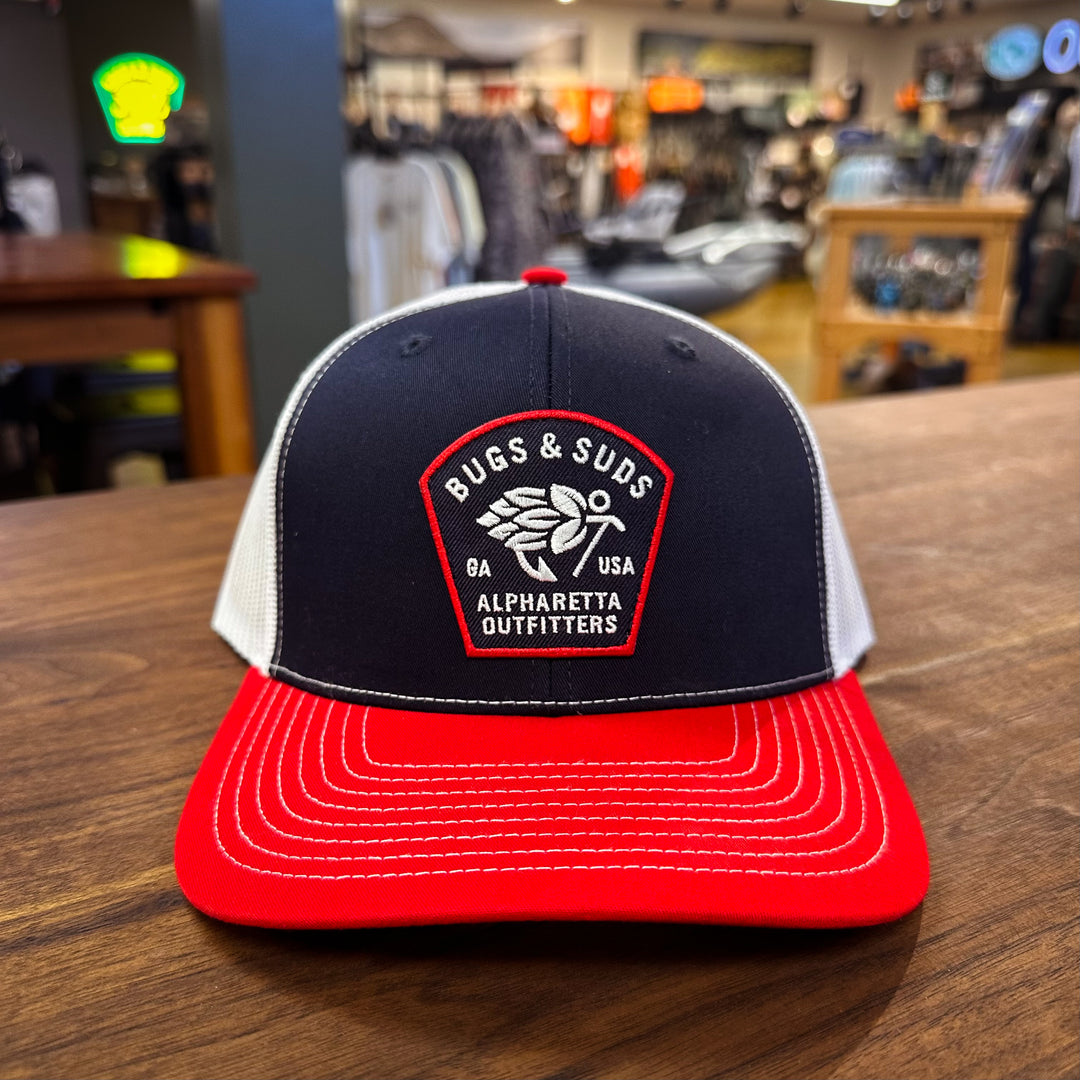 AO Bugs & Suds Logo Hat - Richardson 112 Navy/White/Red