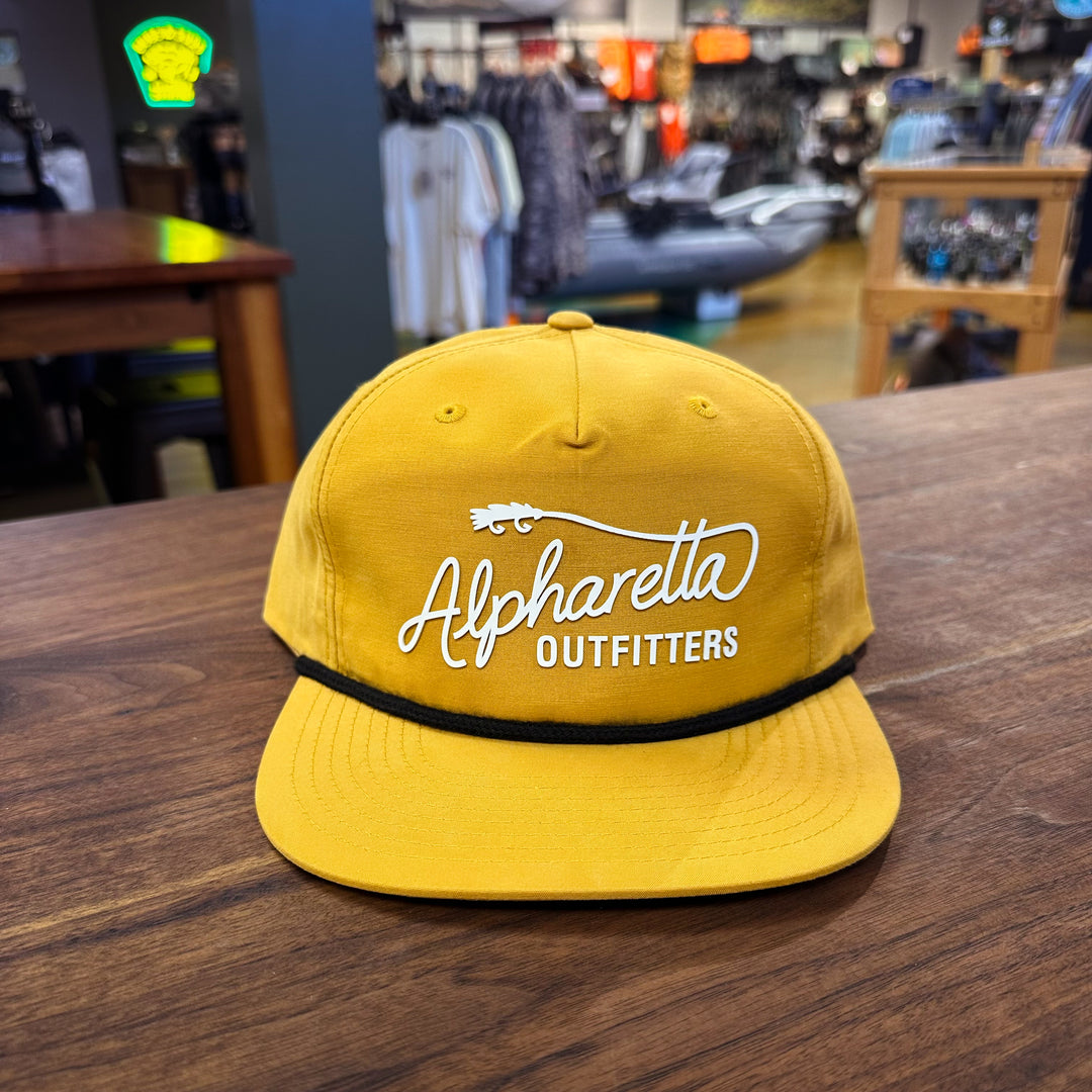 AO Script Logo Rope Hat - Richardson 256 Biscuit w/ Black Rope