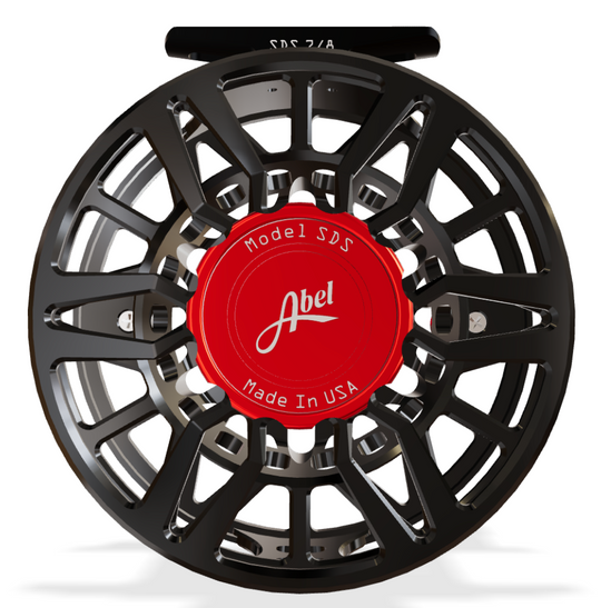 Abel SDS 7/8 Ported - Black - Red Drag Knob - Red Handle