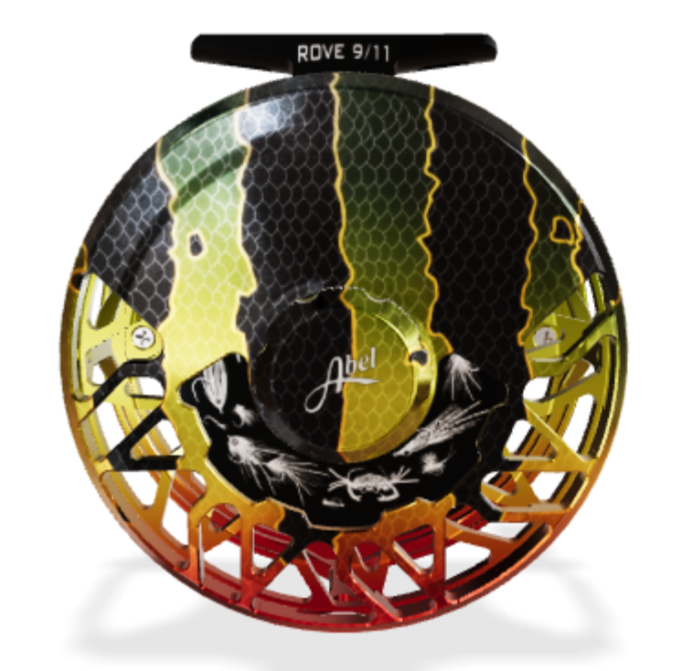 Abel Rove 9/11 Ported - Peacock Bass - Peacock Bass Drag Knob - Black Handle