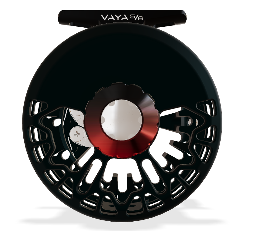 Abel Vaya 5/6 Ported - Satin Black - Black Red Fade Drag Knob - Rosewood Handle