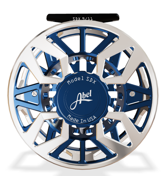Abel SDX 9/11 Ported - Platinum Frame / Deep Blue Spool - Deep Blue Drag Knob - Platinum Handle