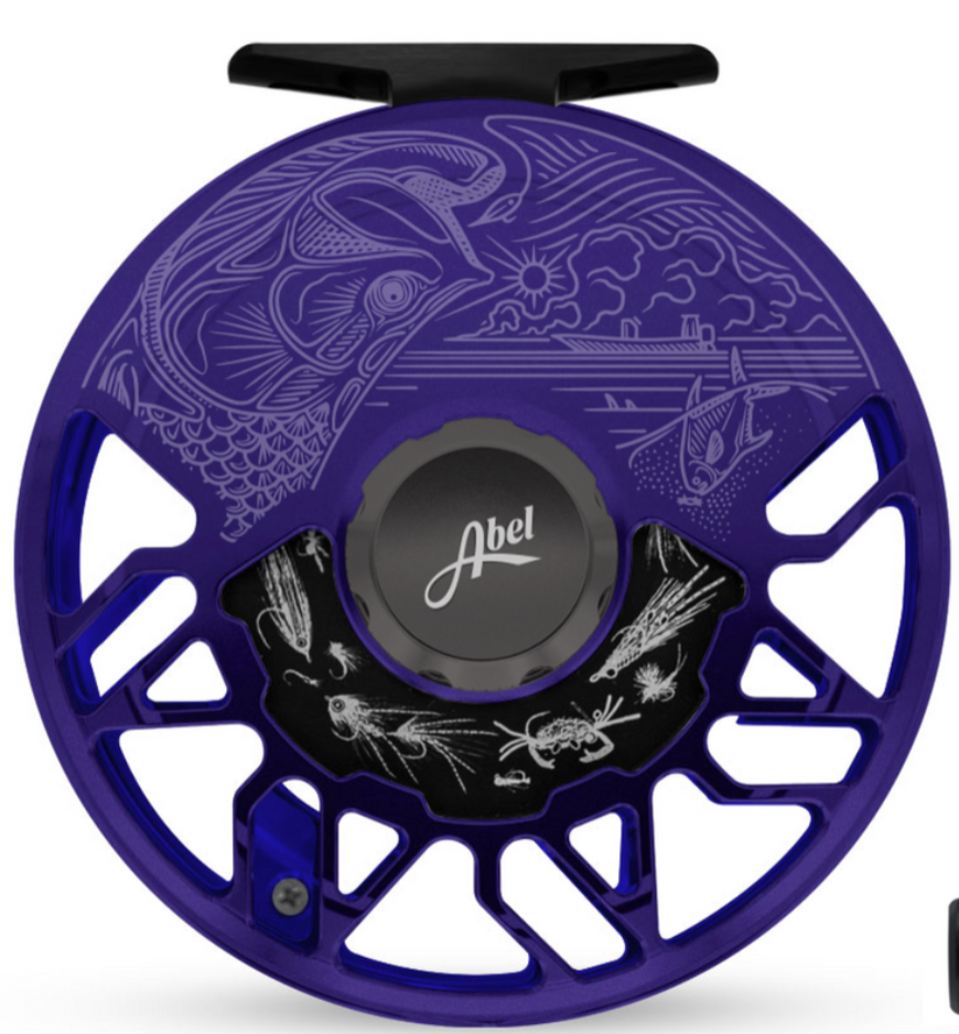 Abel Rove 11/12 Ported - Satin Blue III W/ Underwood Salt Engraving - Satin Black Drag Knob - Black Handle