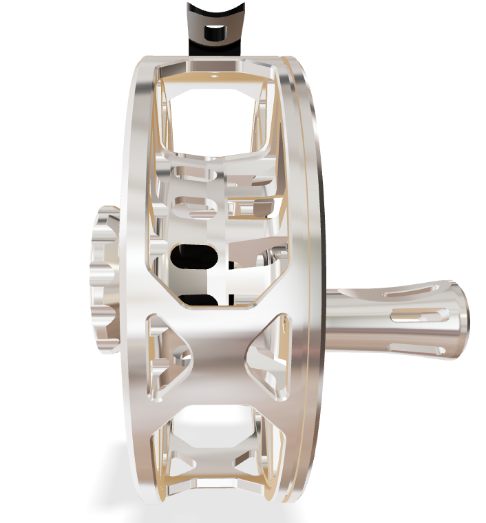 Abel SDX 9/11 Ported - Platinum - Classic Tarpon Drag Knob - Platinum handle