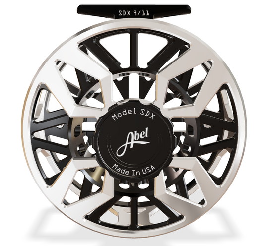 Abel SDX 9/11 Ported - Platinum Frame / Gloss Black Spool Frame - Black Drag Knob - Platinum Handle