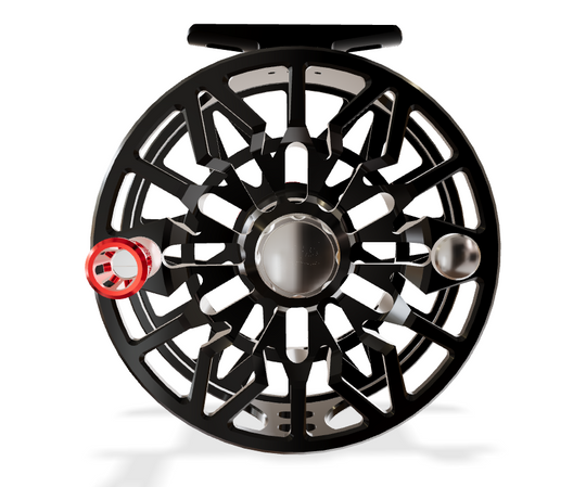 Abel SDS 7/8 Ported - Black - Red Drag Knob - Red Handle