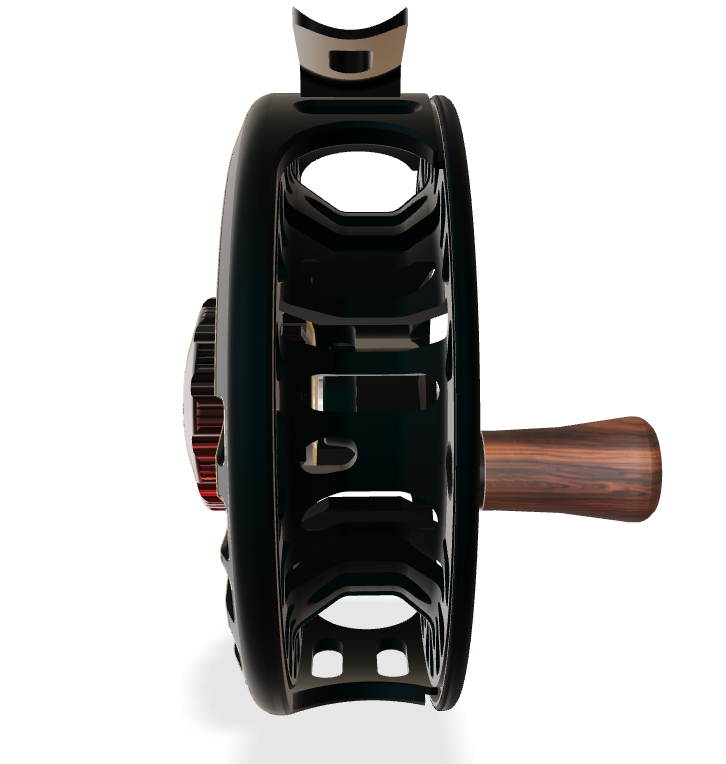 Abel Vaya 5/6 Ported - Satin Black - Black Red Fade Drag Knob - Rosewood Handle