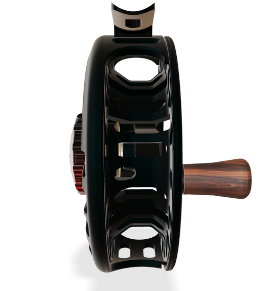 Abel Vaya 5/6 Ported - Satin Black - Black Red Fade Drag Knob - Rosewood Handle