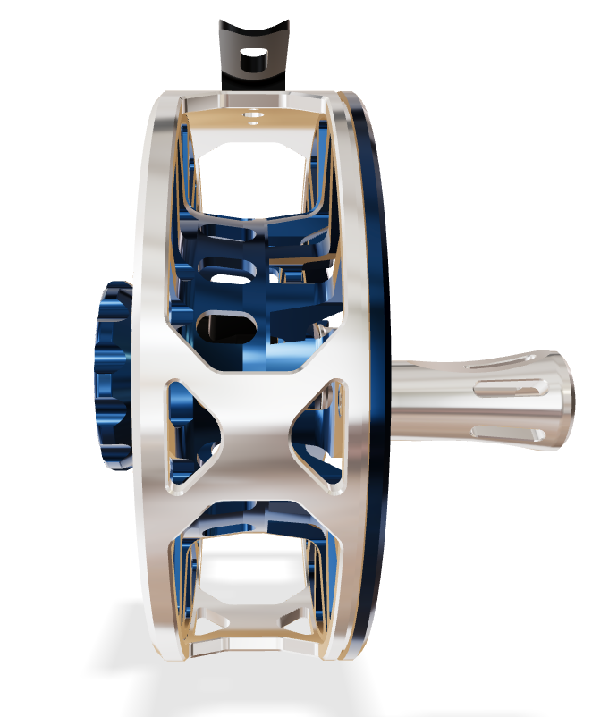 Abel SDX 9/11 Ported - Platinum Frame / Deep Blue Spool - Deep Blue Drag Knob - Platinum Handle