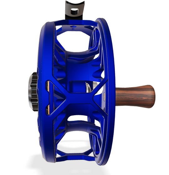 Abel Rove 9/11 Ported - Satin Blue III - Blue to Black Fade Drag Knob - Black Handle