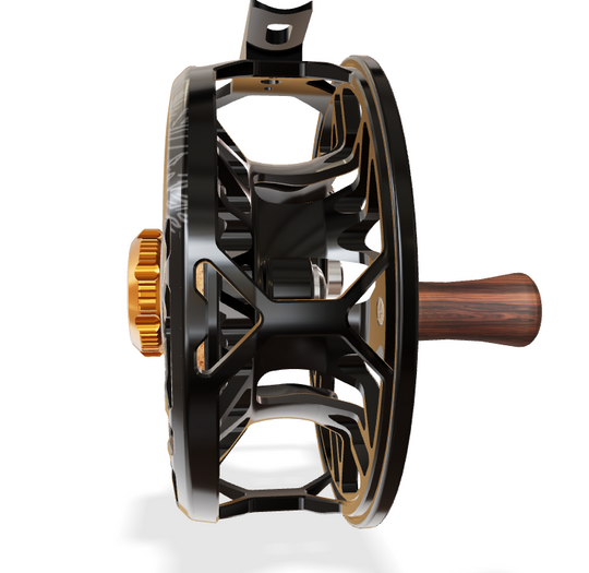 Abel Rove 4/6 Ported - Basic Black W/ Timber Smallies Engraving - Bronze Drag Knob -