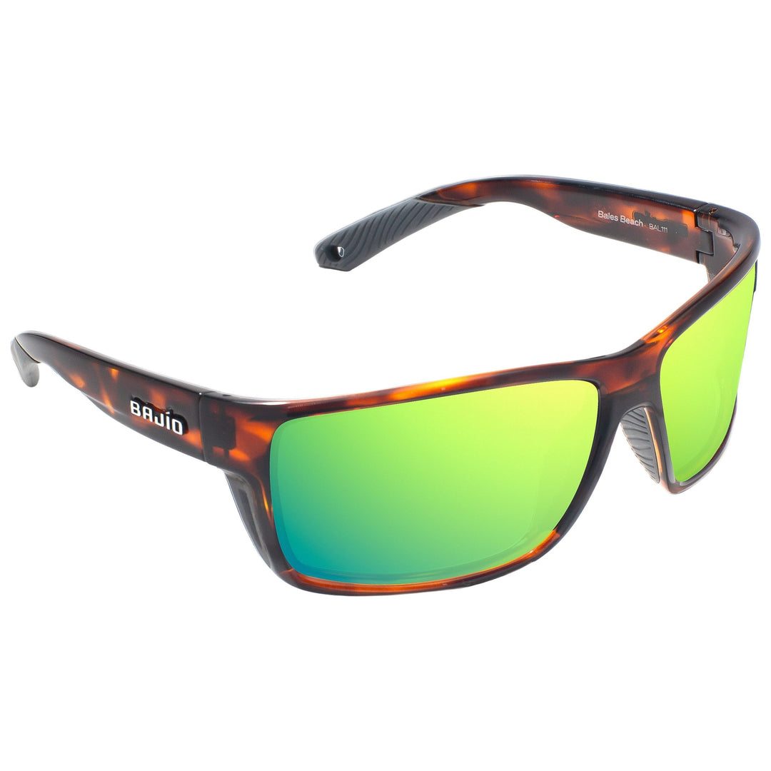 Bajio Bales Beach Brown Tortoise Gloss - Green Mirror Image 01