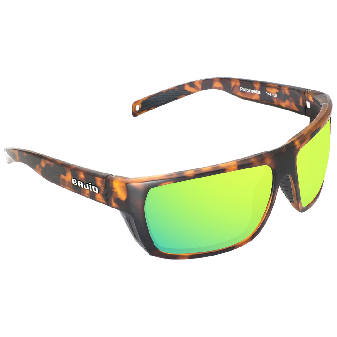 Bajio Palometa Brown Tortoise Matte - Green Mirror Image 01