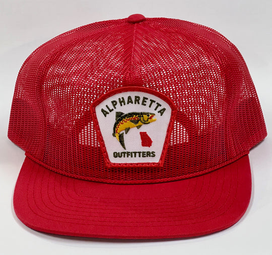 All Mesh Feed Store Trucker- Keystone Brown trout - Red