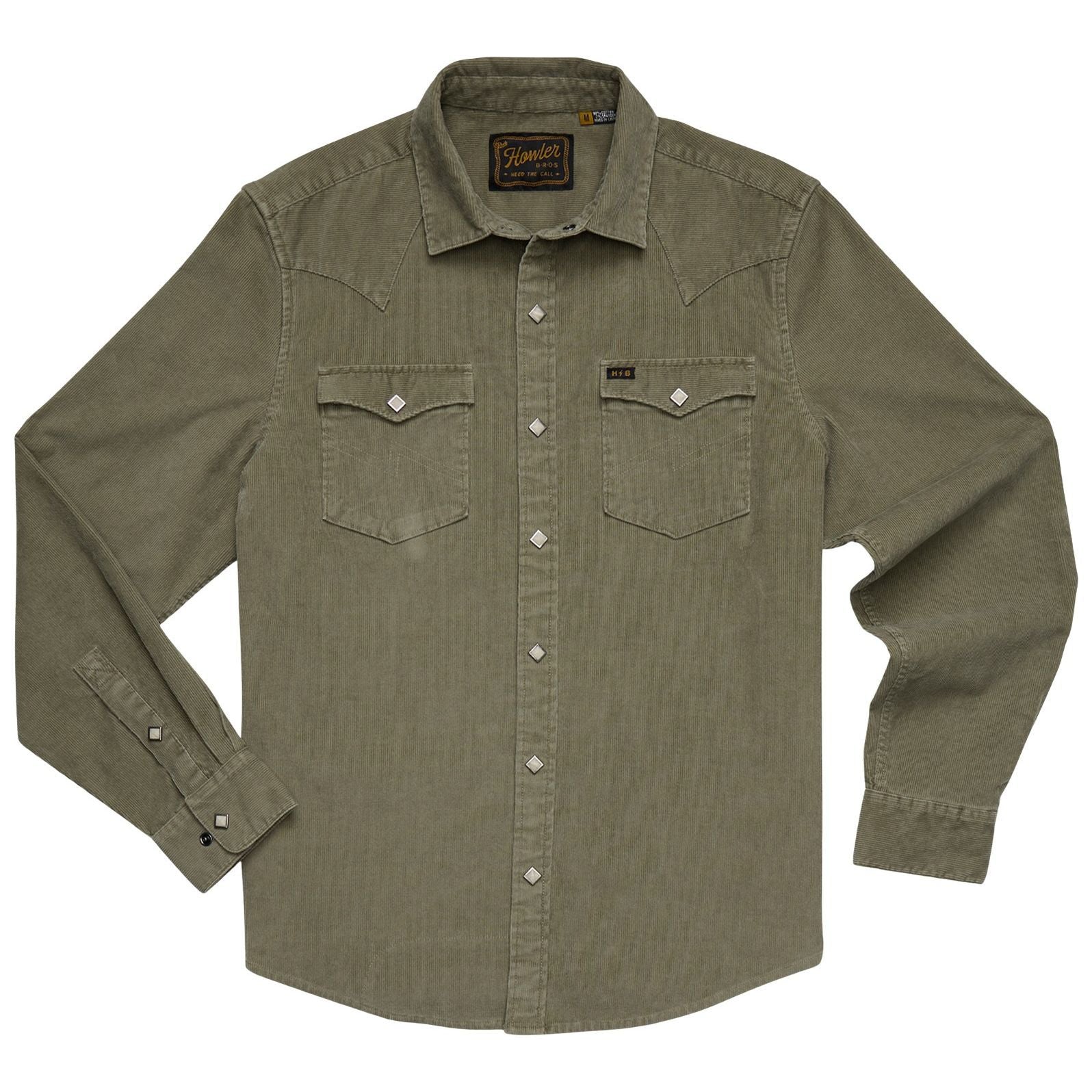 Howler Brothers Banning Corduroy Snapshirt Aloe Image 01