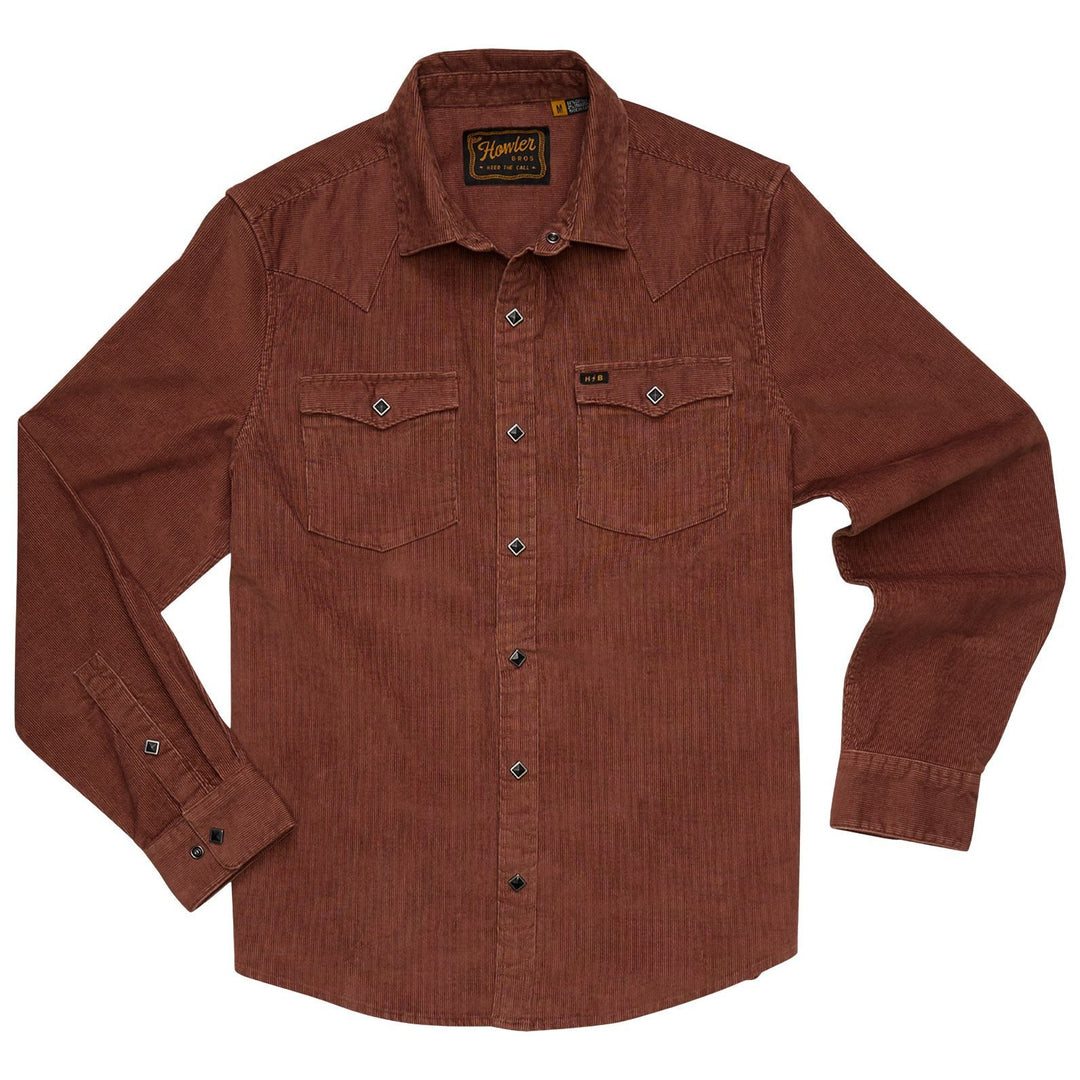 Howler Brothers Banning Corduroy Snapshirt Mink Brown Image 01