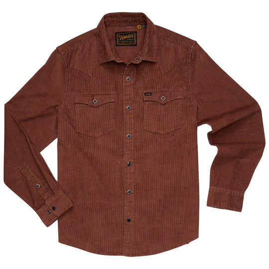 Howler Brothers Banning Corduroy Snapshirt Mink Brown Image 01