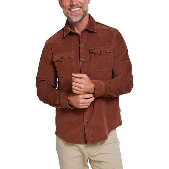 Howler Brothers Banning Corduroy Snapshirt Mink Brown Image 02