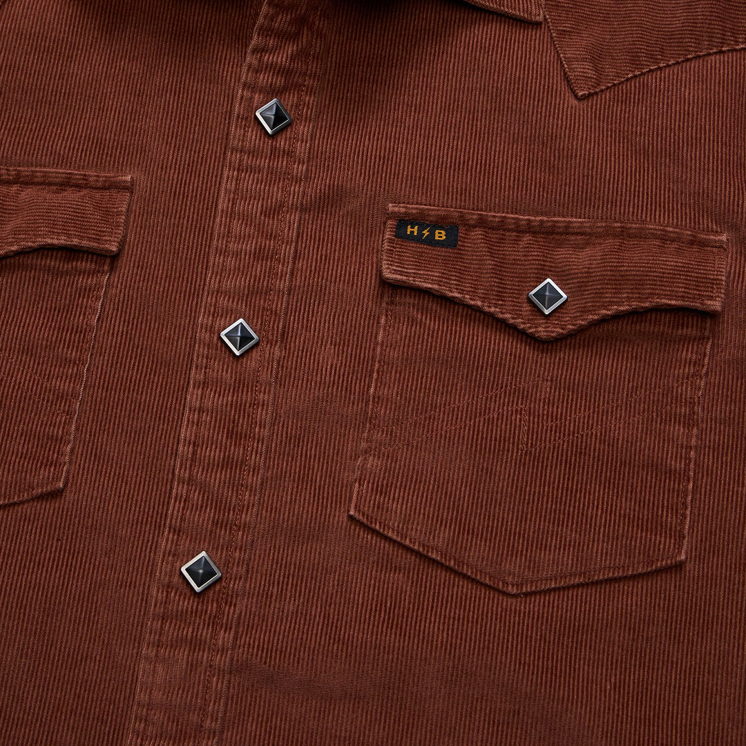 Howler Brothers Banning Corduroy Snapshirt Mink Brown Image 05