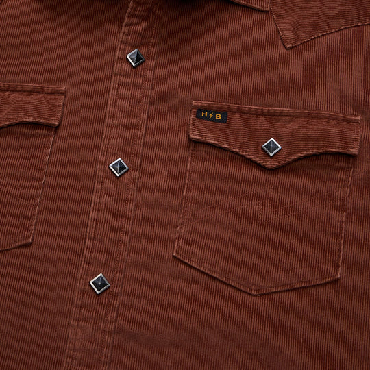 Howler Brothers Banning Corduroy Snapshirt Mink Brown Image 05