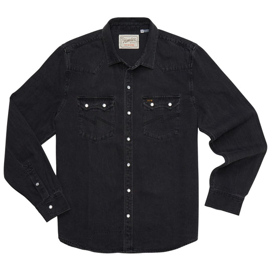 Howler Brothers Dust Up Denim Snapshirt Morrison Black Wash Image 01