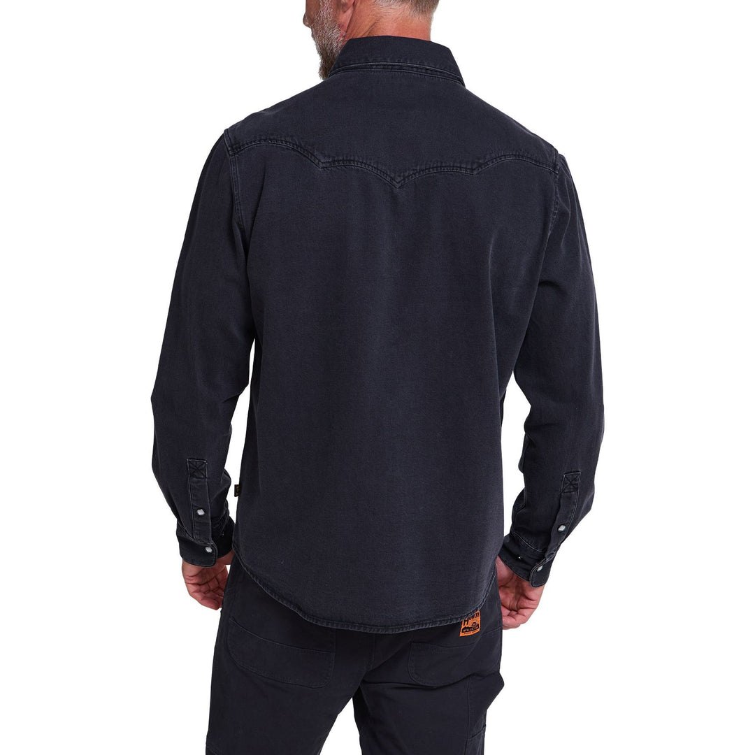 Howler Brothers Dust Up Denim Snapshirt Morrison Black Wash Image 03