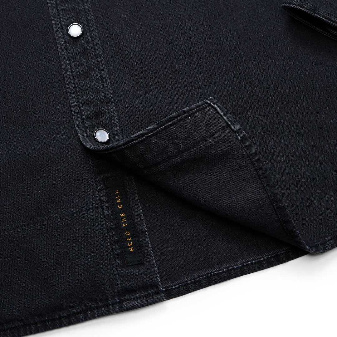 Howler Brothers Dust Up Denim Snapshirt Morrison Black Wash Image 06