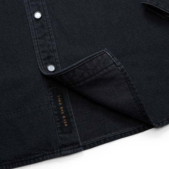 Howler Brothers Dust Up Denim Snapshirt Morrison Black Wash Image 06