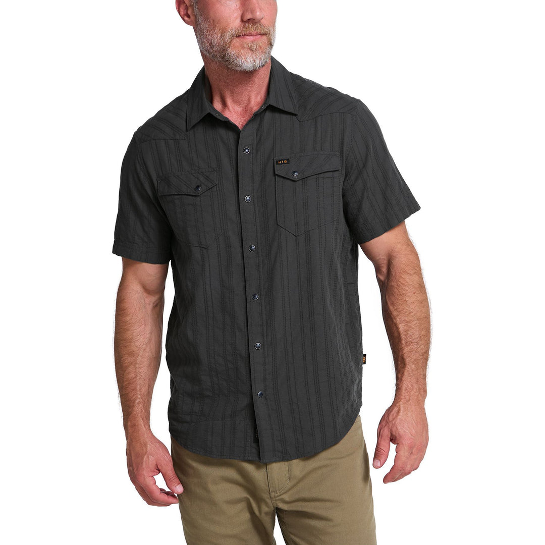 Howler Brothers H Bar B Snapshirt Eyelet Stripe : Antique Black Image 02