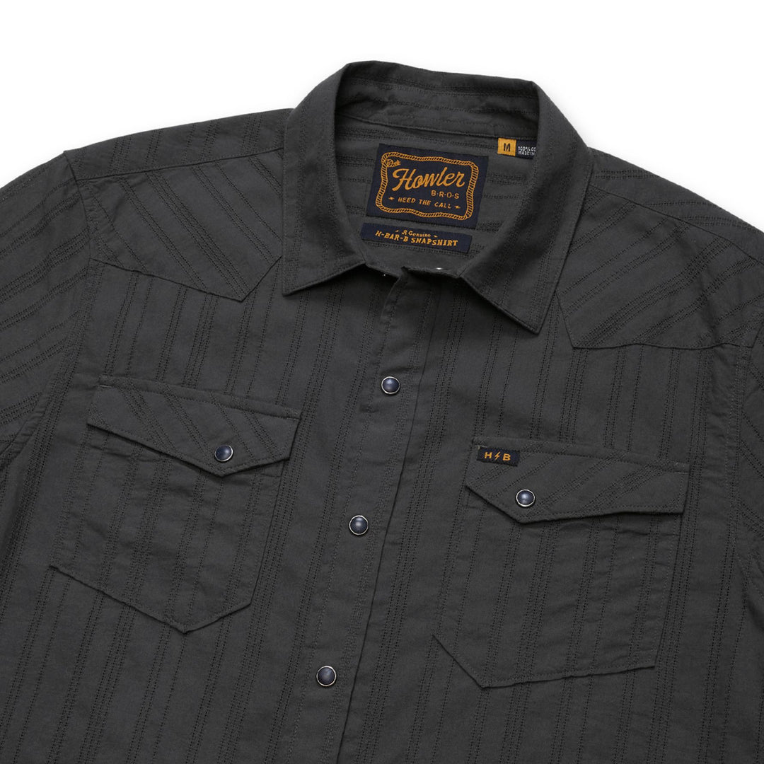 Howler Brothers H Bar B Snapshirt Eyelet Stripe : Antique Black Image 04