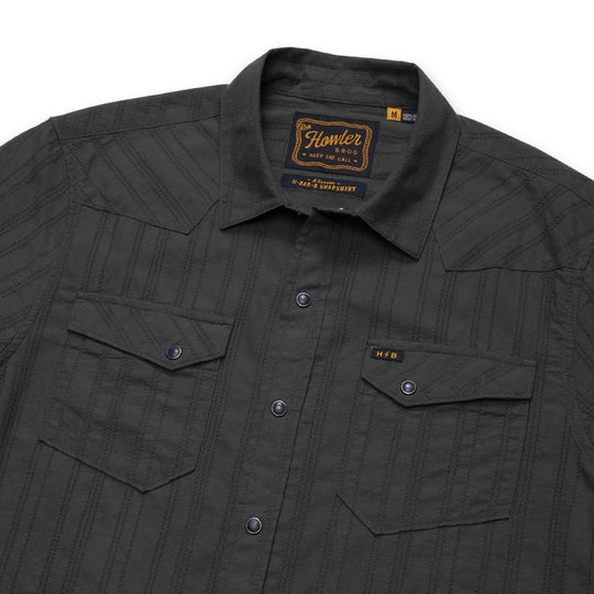 Howler Brothers H Bar B Snapshirt Eyelet Stripe : Antique Black Image 04