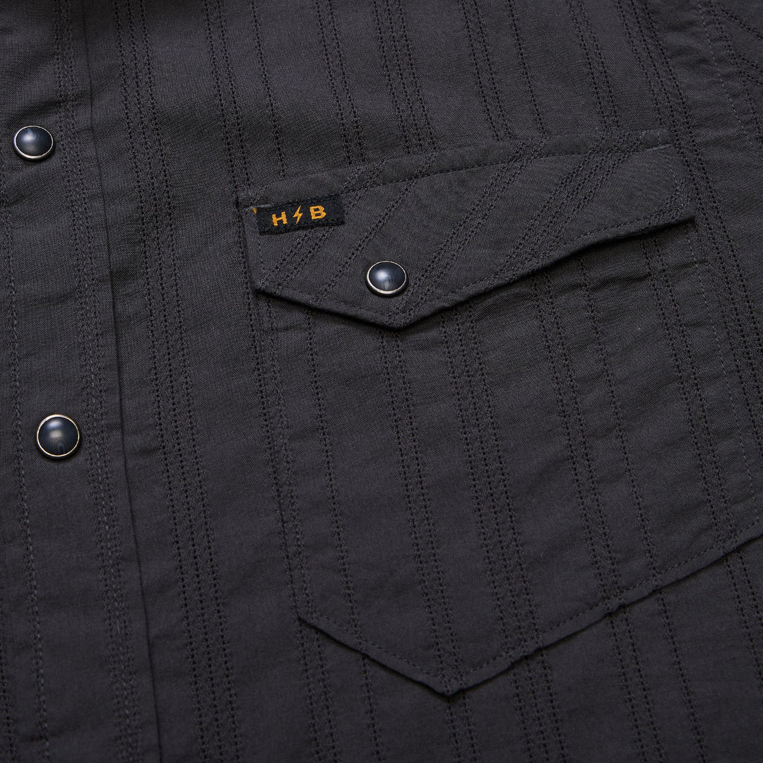 Howler Brothers H Bar B Snapshirt Eyelet Stripe : Antique Black Image 05
