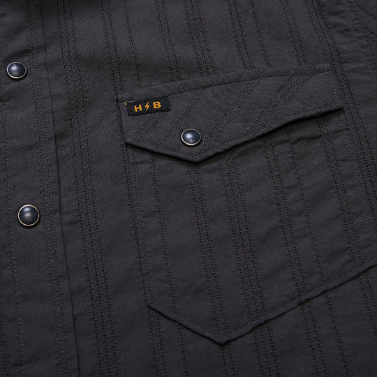 Howler Brothers H Bar B Snapshirt Eyelet Stripe : Antique Black Image 05