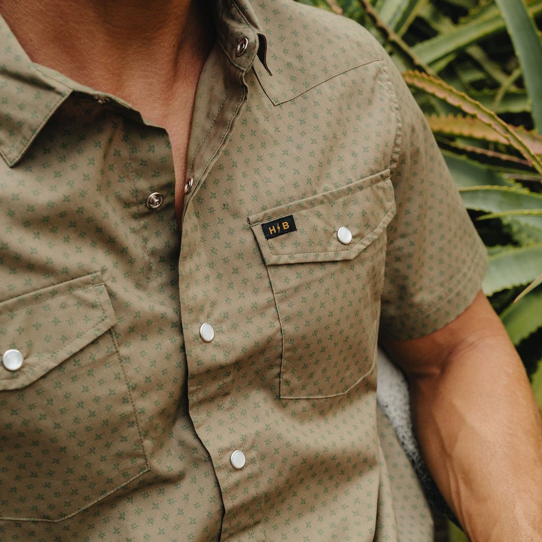 Howler Brothers H Bar B Snapshirt Lockhart Floral : Olive Image 07