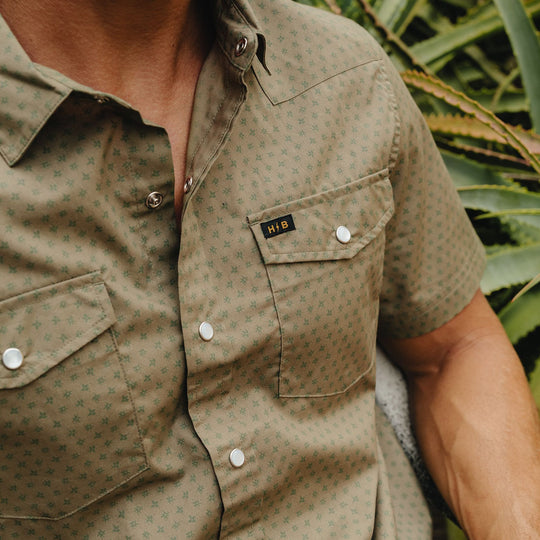 Howler Brothers H Bar B Snapshirt Lockhart Floral : Olive Image 07