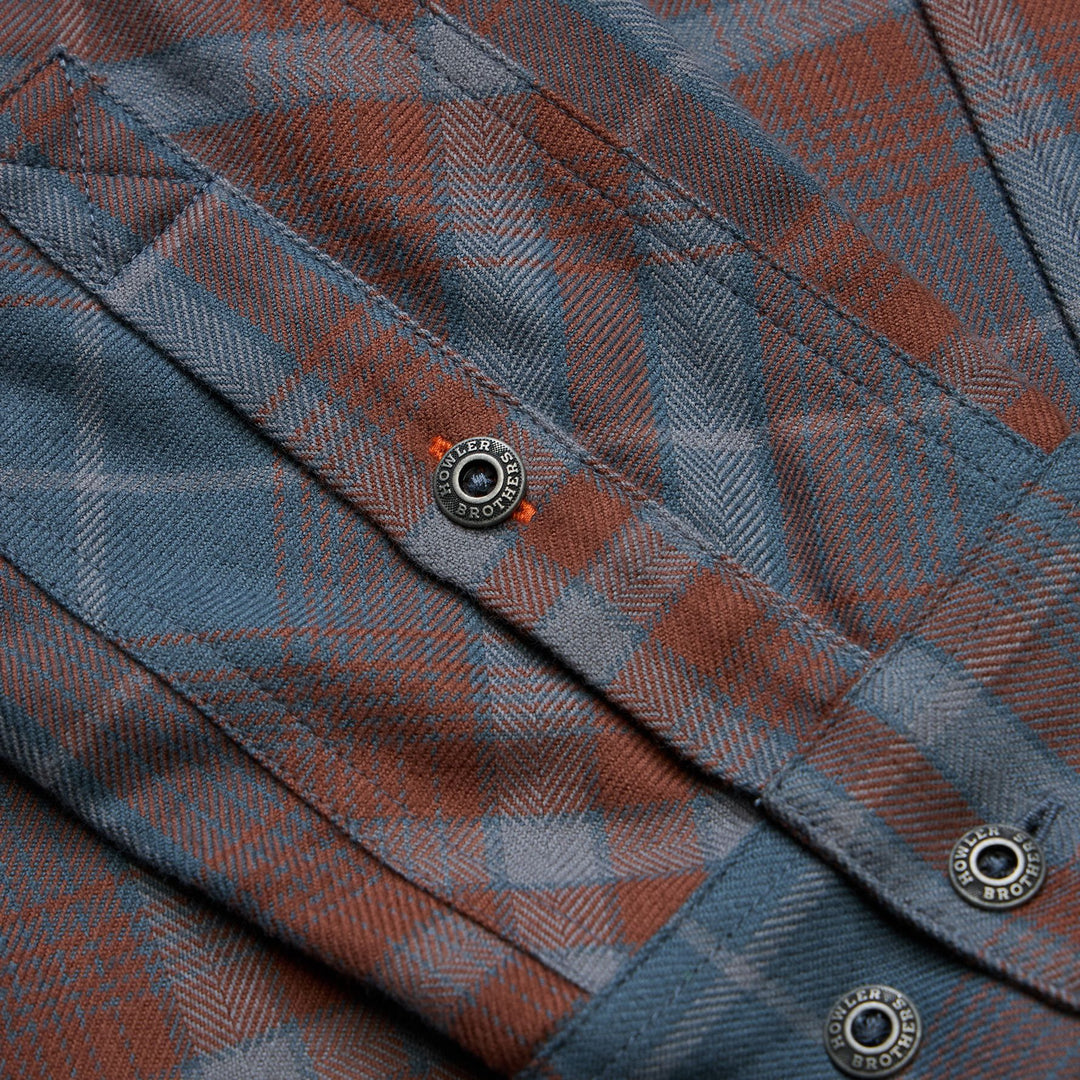 Howler Brothers Harker's Flannel Kempton Plaid : Dark Slate Image 07