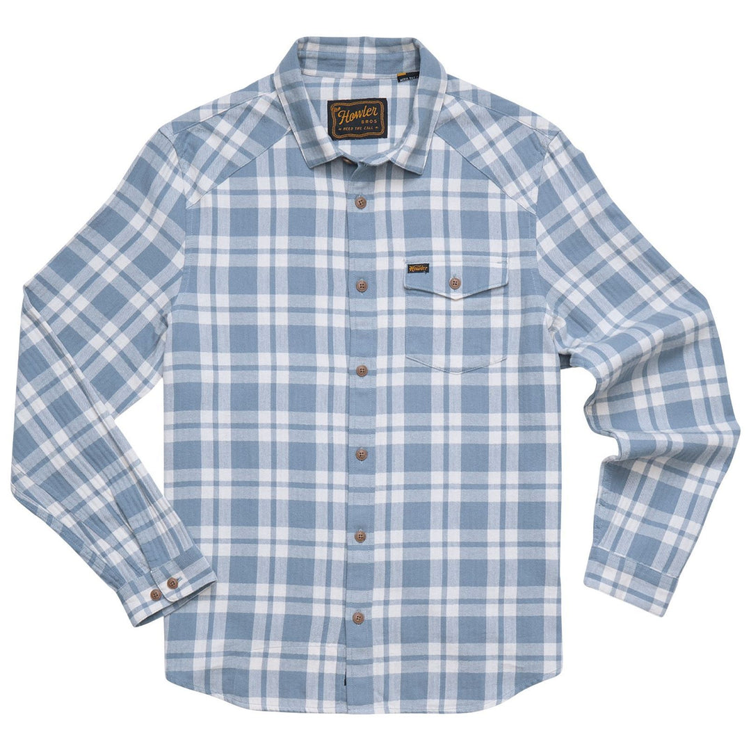 Howler Brothers La Grange Lightweight Flannel Cohen Plaid : Iron Blue Image 01