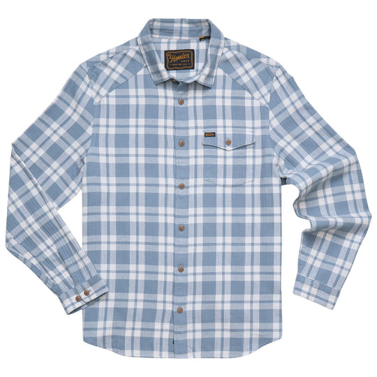 Howler Brothers La Grange Lightweight Flannel Cohen Plaid : Iron Blue Image 01