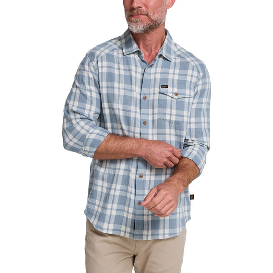 Howler Brothers La Grange Lightweight Flannel Cohen Plaid : Iron Blue Image 02