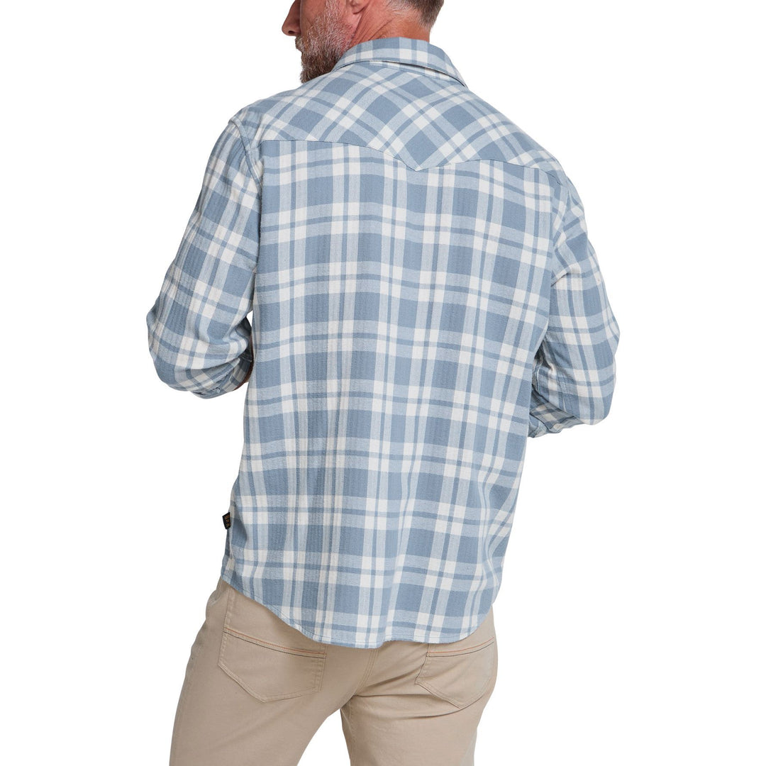 Howler Brothers La Grange Lightweight Flannel Cohen Plaid : Iron Blue Image 03