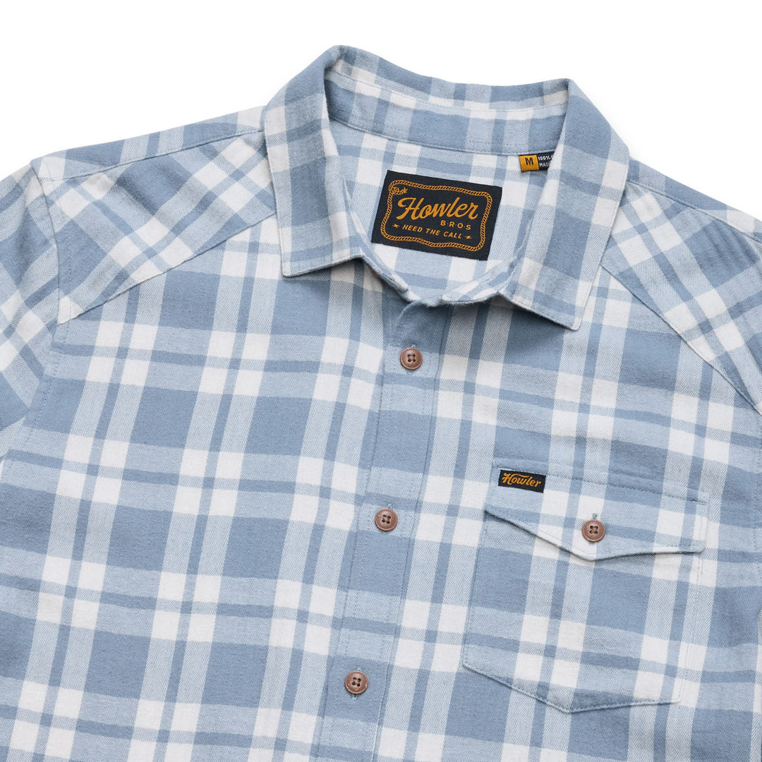 Howler Brothers La Grange Lightweight Flannel Cohen Plaid : Iron Blue Image 04