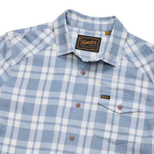 Howler Brothers La Grange Lightweight Flannel Cohen Plaid : Iron Blue Image 04