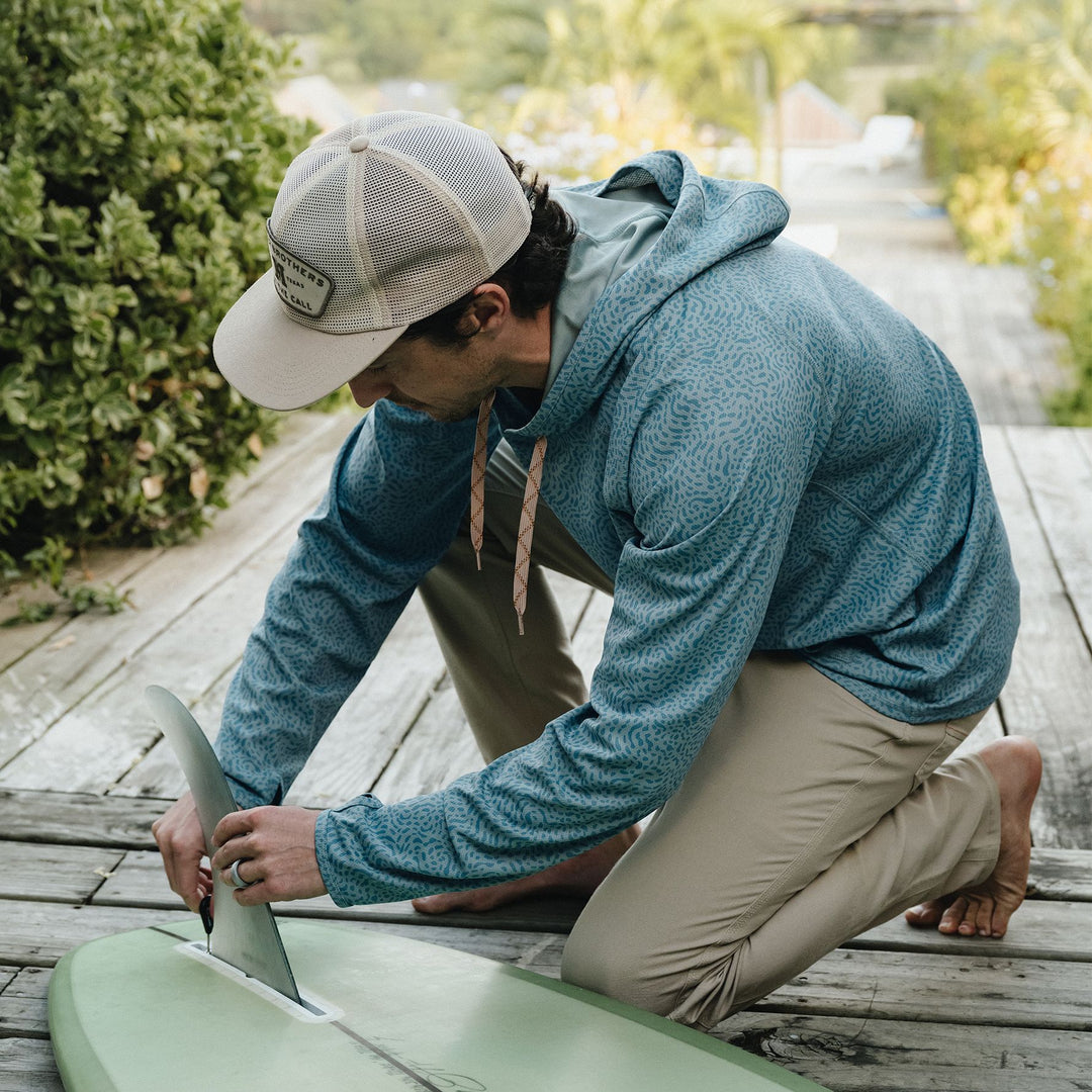 Howler Brothers Loggerhead Hoodie Pond Patterns : Iron Blue Image 07