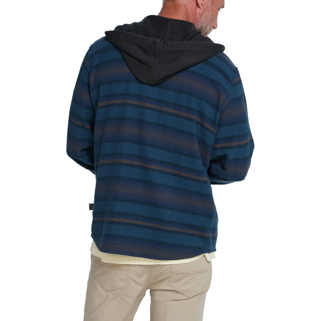 Howler Brothers Salvo Hooded Blanket Flannel Pathway Stripe : Dusk Image 03
