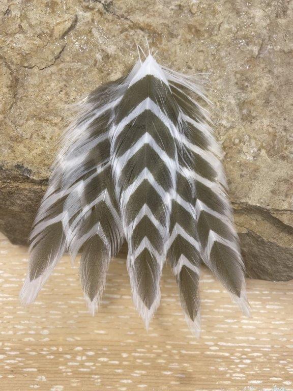 Galloup's Fish Feathers - Arrowhead - white/olive