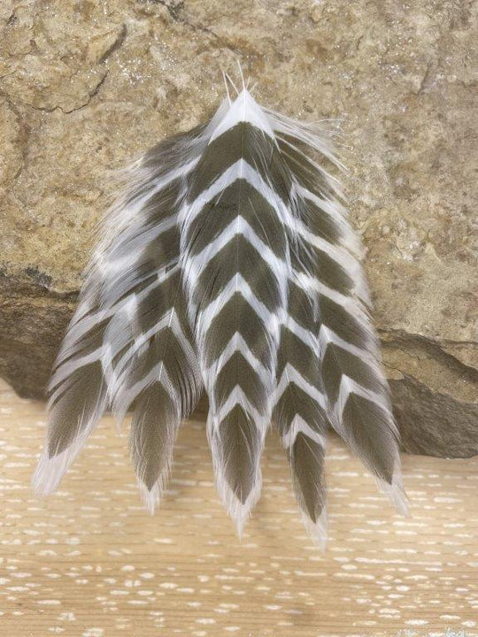 Galloup's Fish Feathers - Arrowhead - white/olive