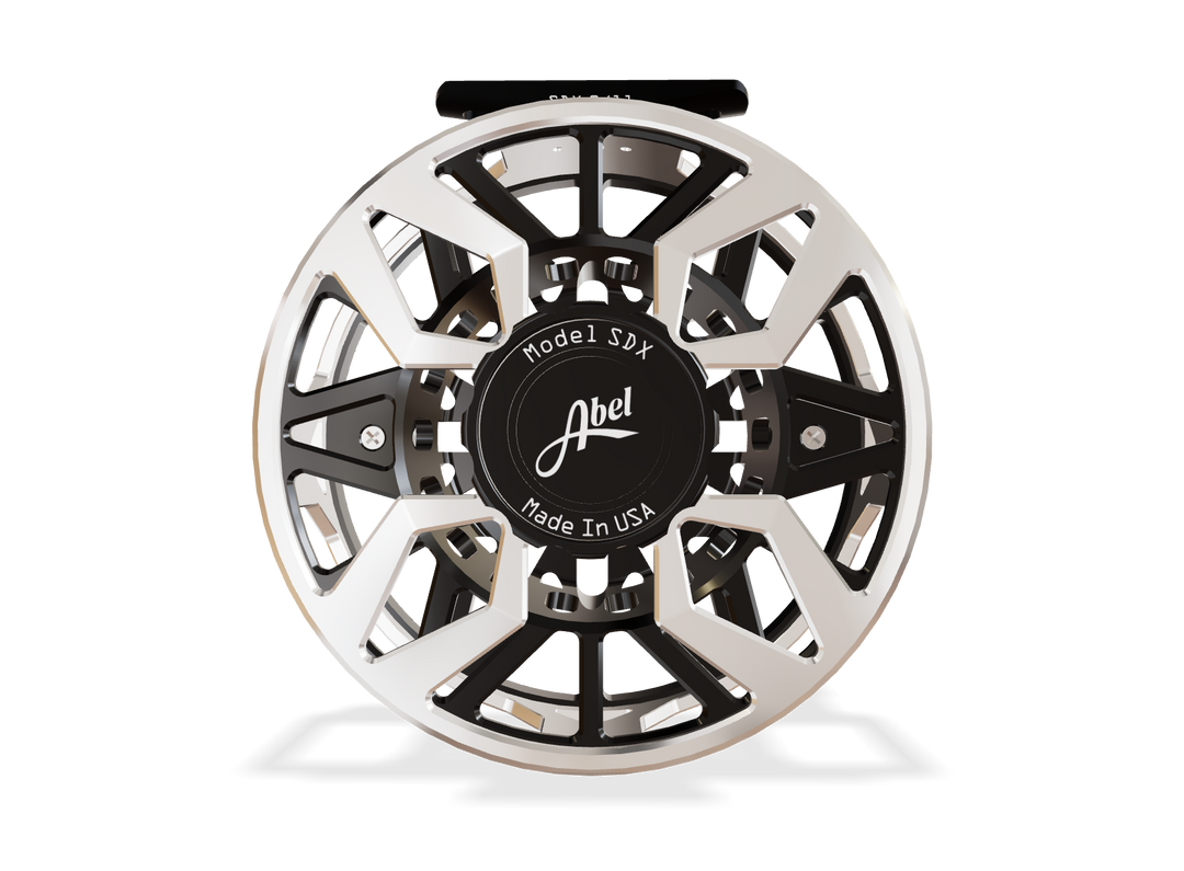 Abel SDX Fly Reel 9/11 Ported Platinum Frame / Gloss Black Spool Frame